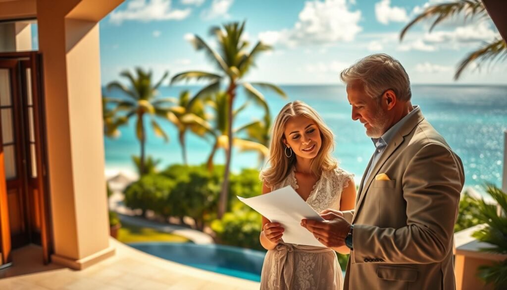 A luxurious timeshare villa set against a backdrop of a pristine tropical beach. In the foreground, a well-dressed couple examines paperwork, discussing the potential resale value of their timeshare points. Warm, golden lighting illuminates the scene, casting a serene and inviting atmosphere. The middle ground features a lush, verdant landscape with swaying palm trees, hinting at the resort's idyllic setting. In the distance, the sparkling azure waters of the ocean stretch out, creating a picturesque and calming scene. The composition emphasizes the importance of maximizing the resale value of the timeshare, while also conveying the desirable and high-end nature of the property. A luxurious timeshare villa set against a backdrop of a pristine tropical beach. In the foreground, a well-dressed couple examines paperwork, discussing the potential resale value of their timeshare points. Warm, golden lighting illuminates the scene, casting a serene and inviting atmosphere. The middle ground features a lush, verdant landscape with swaying palm trees, hinting at the resort's idyllic setting. In the distance, the sparkling azure waters of the ocean stretch out, creating a picturesque and calming scene. The composition emphasizes the importance of maximizing the resale value of the timeshare, while also conveying the desirable and high-end nature of the property.