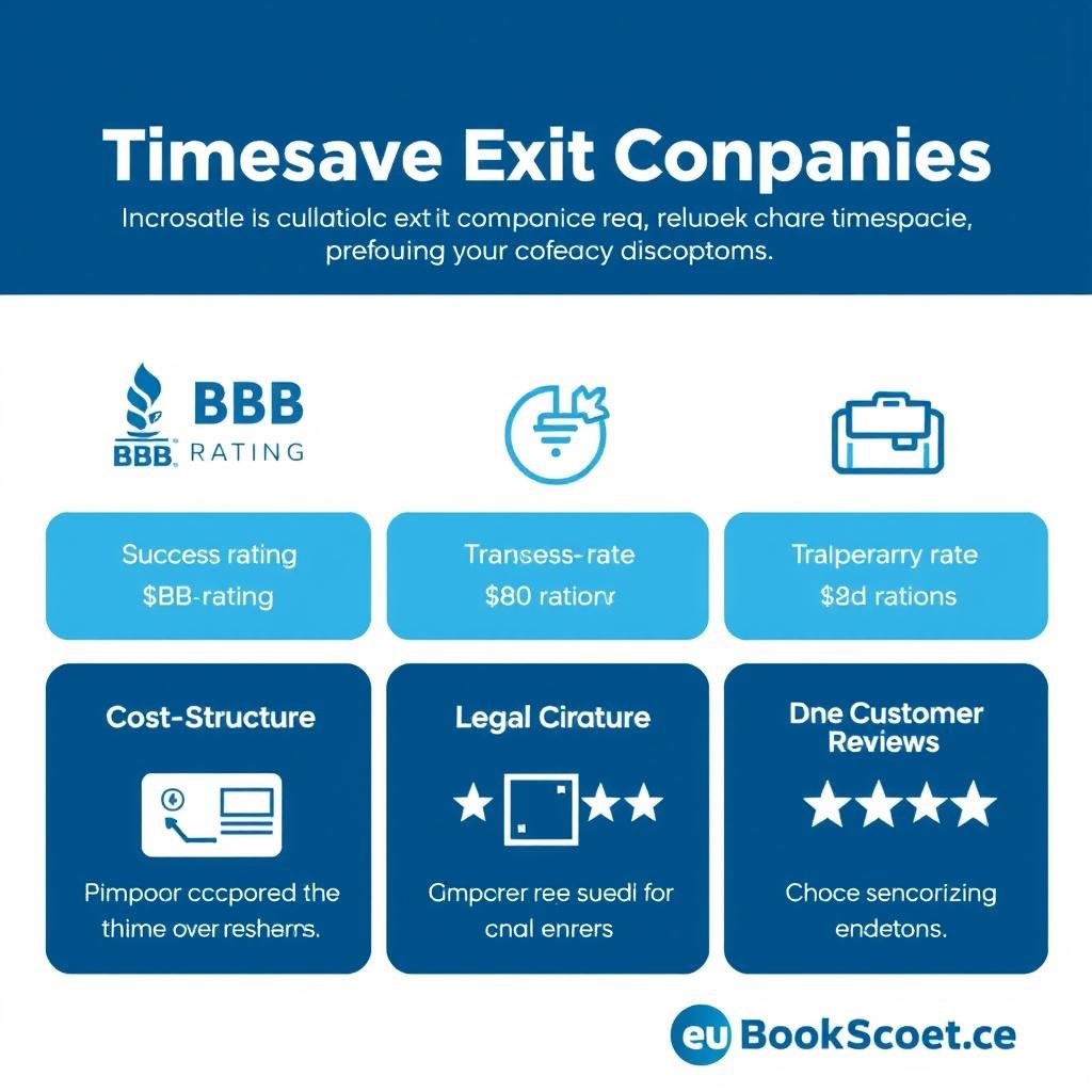 Infographic showing the evaluation criteria for timeshare exit companies