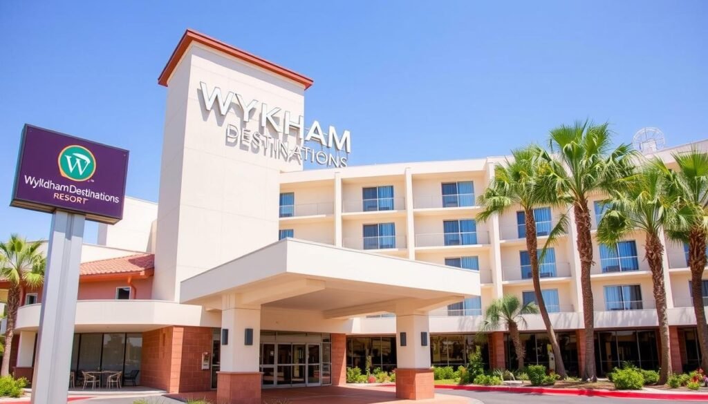Wyndham Destinations resort exterior with signage, relevant to how to cancel your timeshare with this company