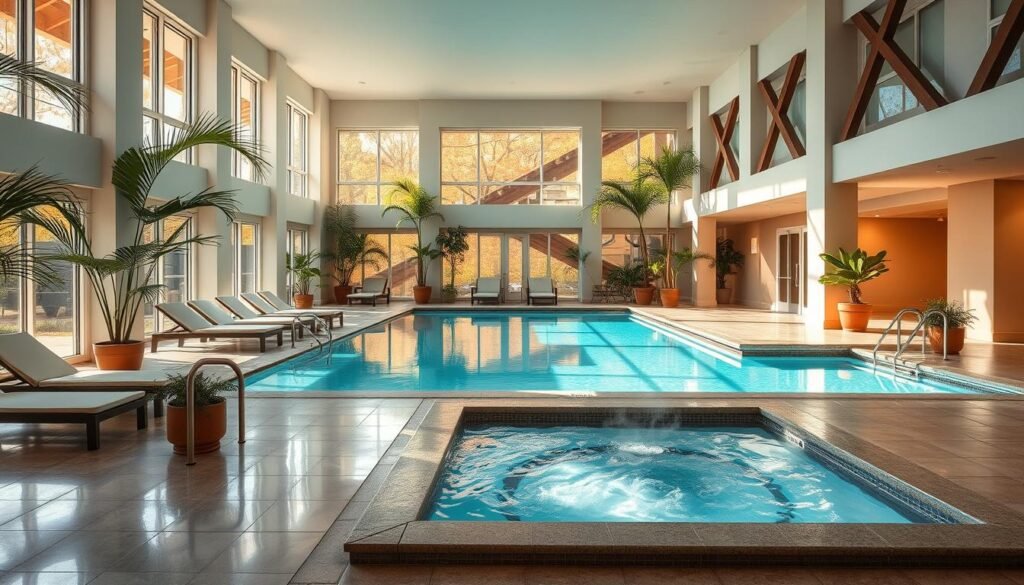 indoor pool and hot tub amenities